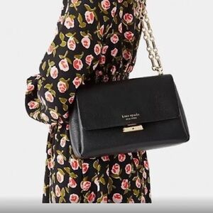 Kate Spade Carlyle Pebbled Leather Medium bag in black, NWT
